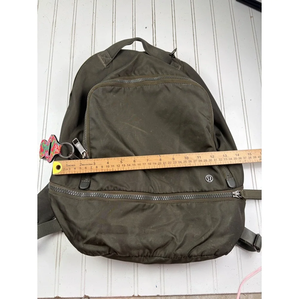 Lululemon City Adventurer Dark Olive Green Nylon Travel Backpack
